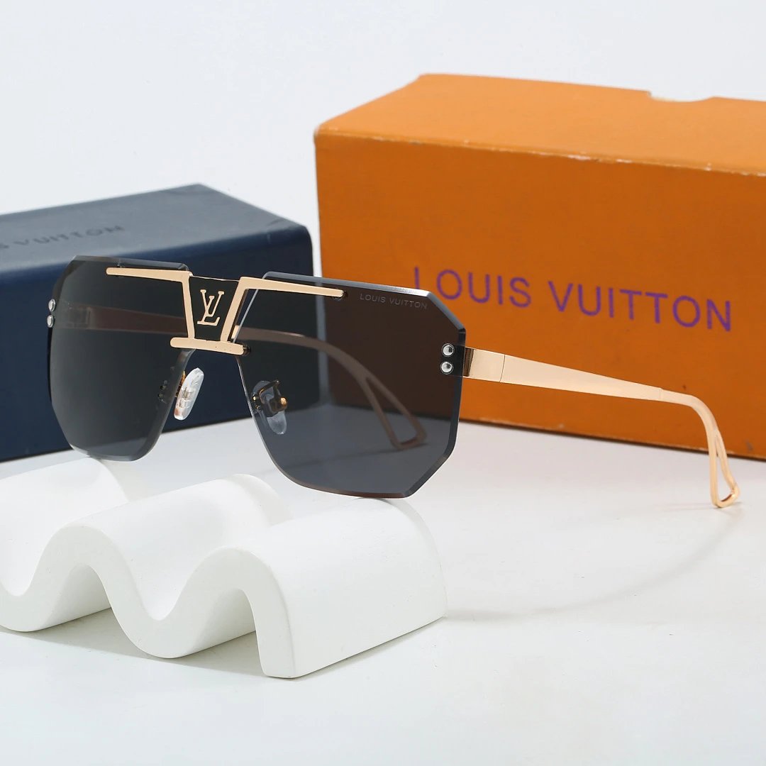 Louis Vuitton Brown Tinted Lens Square Sunglasses, Polished Frame Style 21