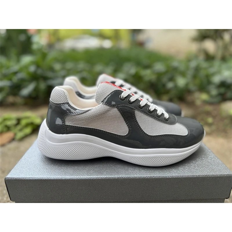 PRADA America's Cup calf leather round toe flat sole Black - M12024-Style 2