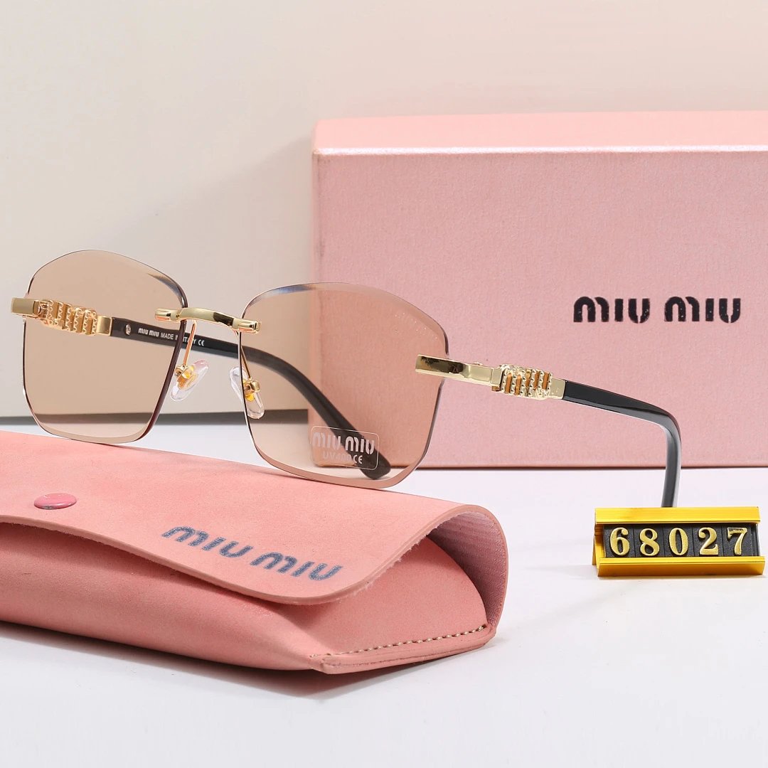 Miu Miu Black Tinted Lens Square Sunglasses, Polished Frame Style 01