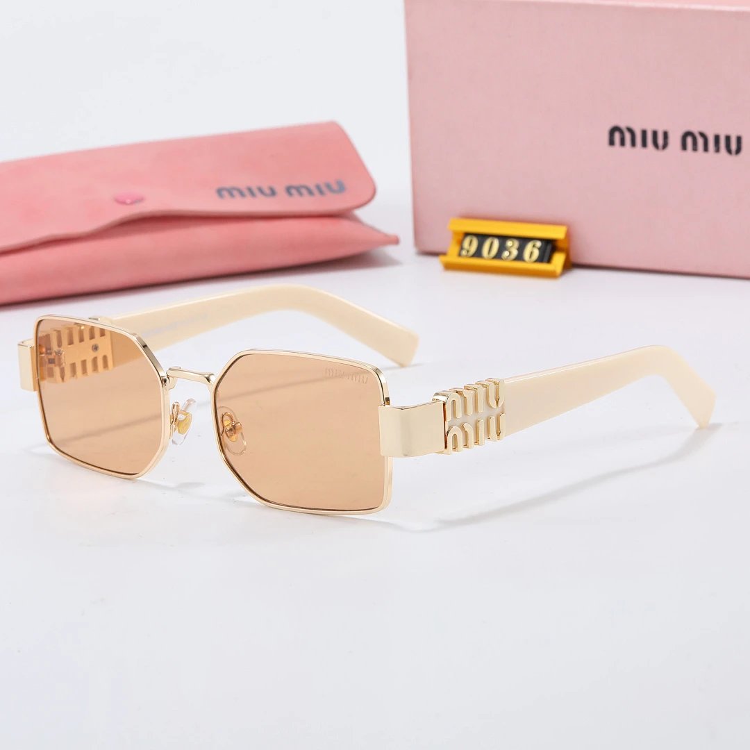 Miu Miu Brown Tinted Lens Square Sunglasses, Polished Frame Style 09