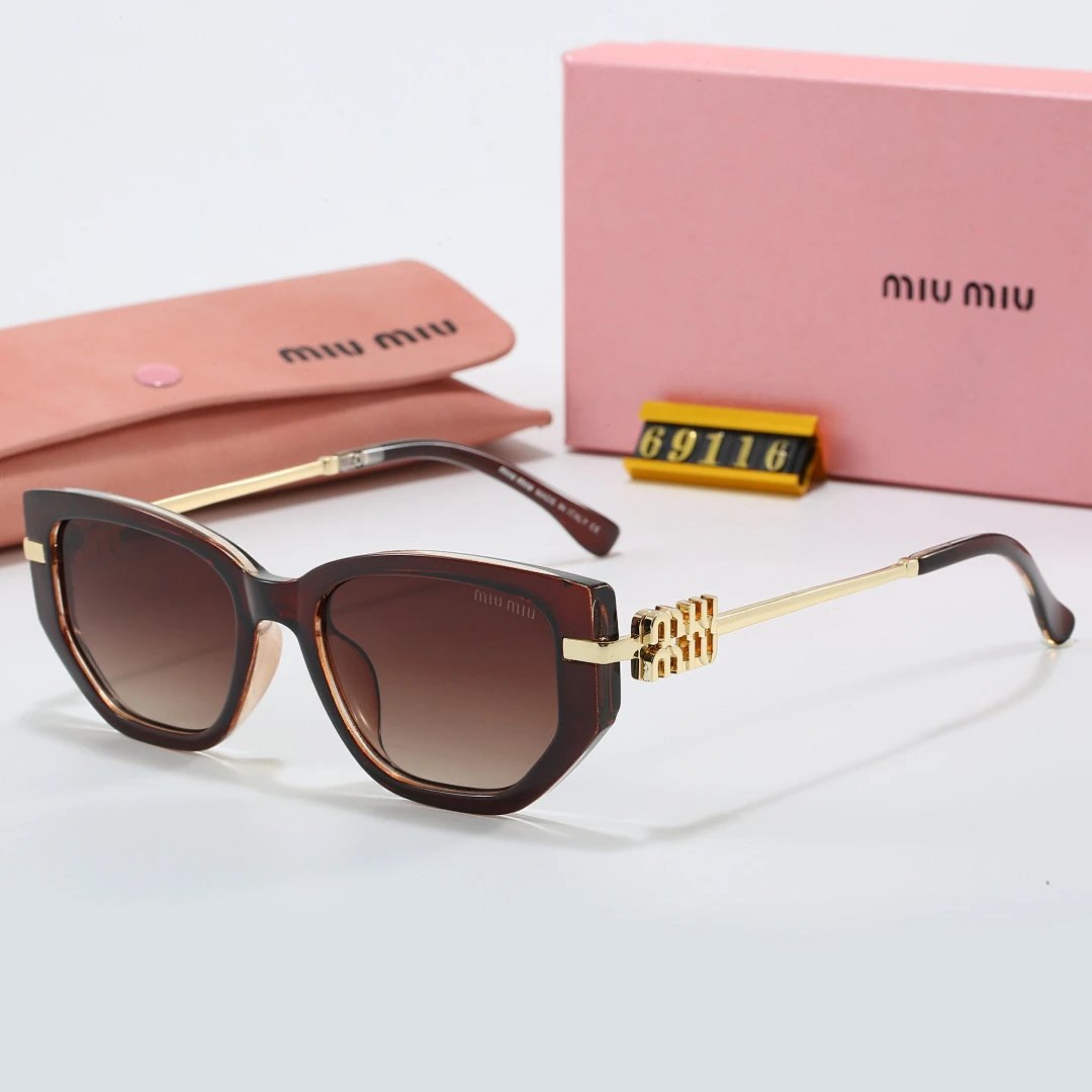 Miu Miu Tinted Lens Square Sunglasses, Polished Frame Style 25