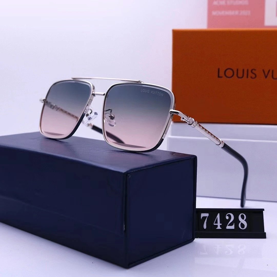 Louis Vuitton Tinted Lens Square Sunglasses, Polished Frame Style 05