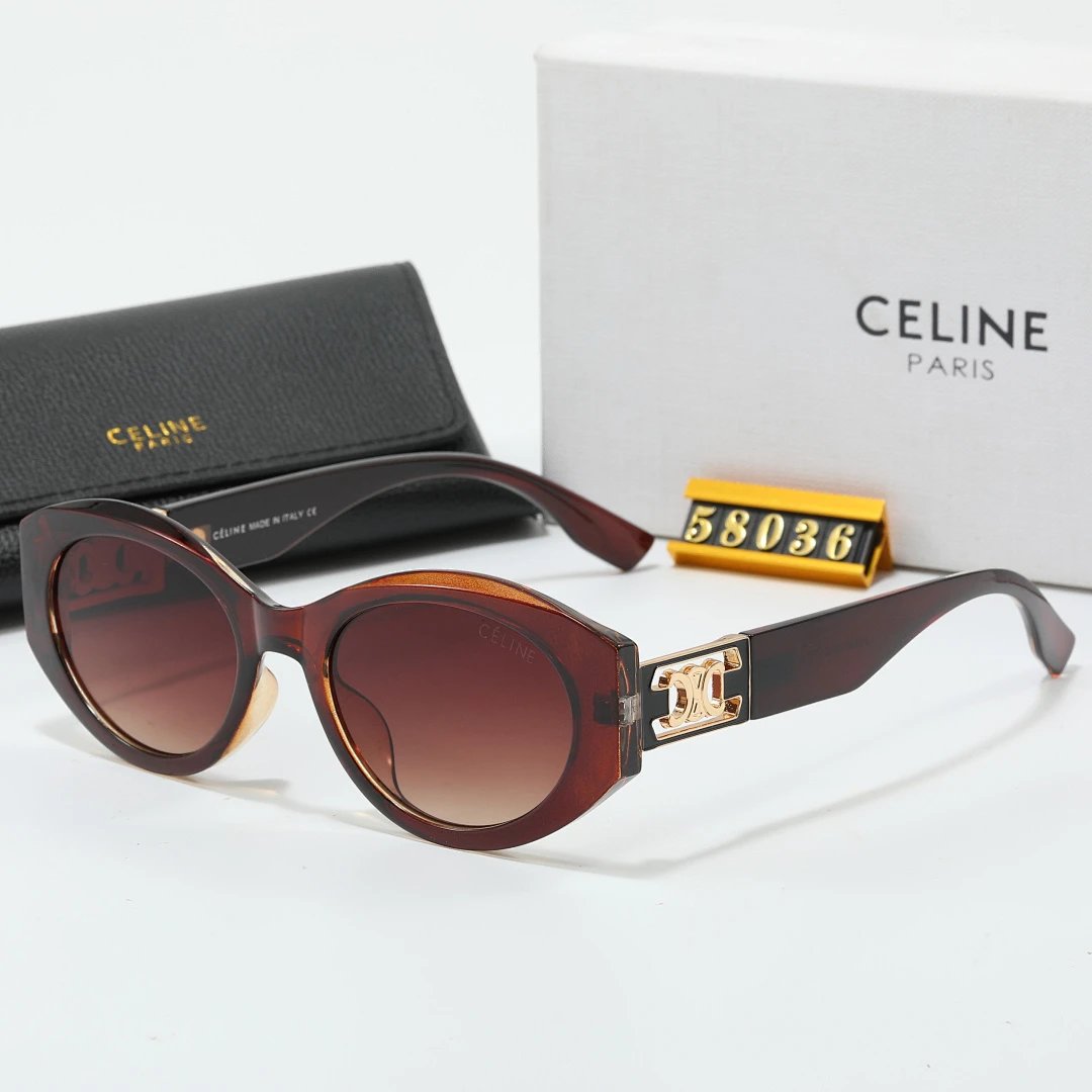 Celine Tinted Lens Square Sunglasses, Polished Frame Style 19