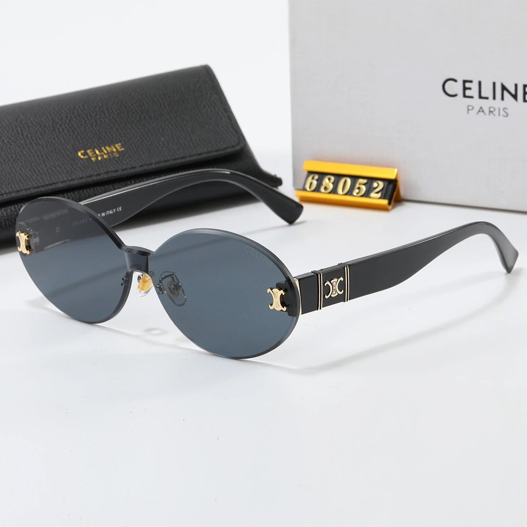 Celine Black Tinted Lens Square Sunglasses, Polished Frame Style 10