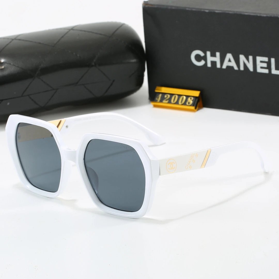 Chanel Black Tinted Lens Square Sunglasses, Polished Frame Style 21