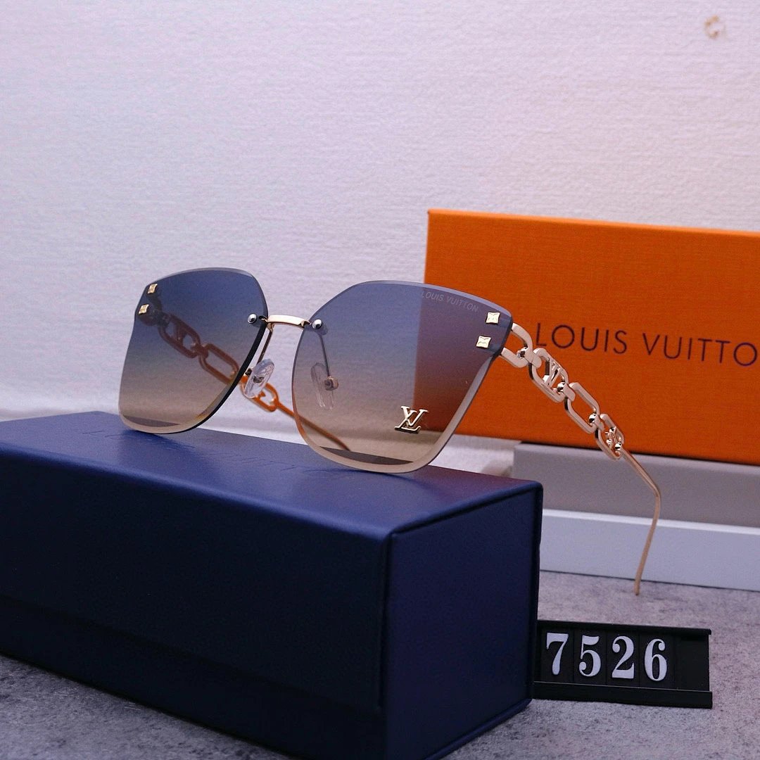 Louis Vuitton Tinted Lens Square Sunglasses, Polished Frame Style 28