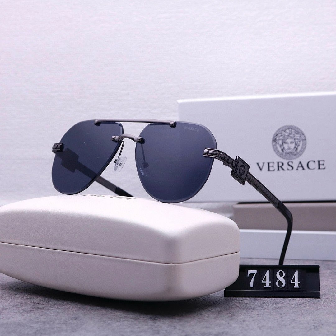 Versace Tinted Lens Square Sunglasses, Polished Frame Style 04