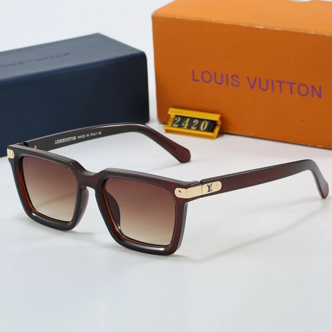 Louis Vuitton Tinted Lens Square Sunglasses, Polished Frame Style 11