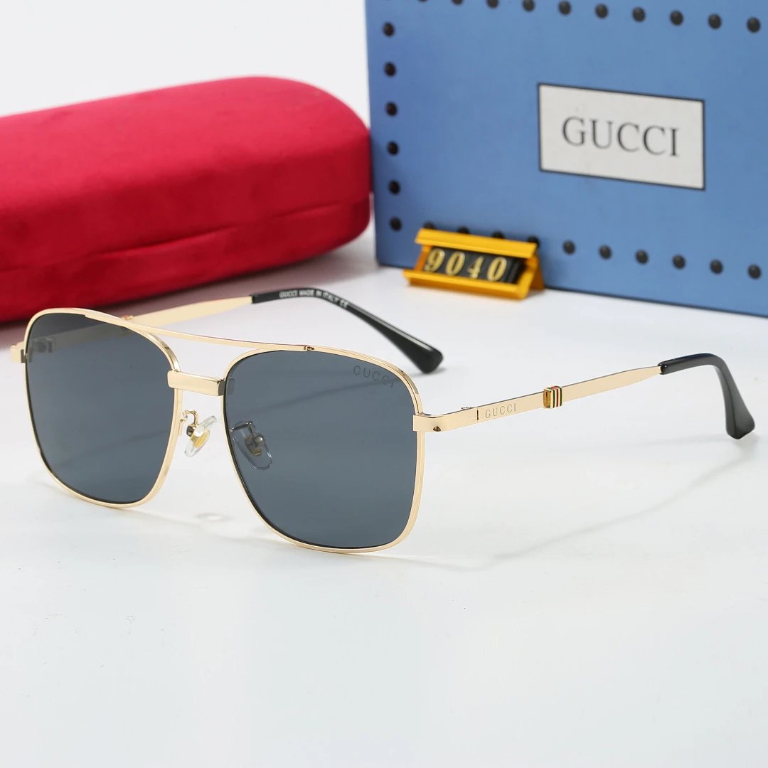 Gucci Tinted Lens Square Sunglasses, Polished Frame Style 32
