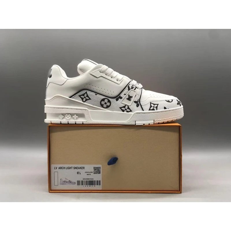 Trainer Low Top Sneakers   round toe lace-up low-top Grey White - Style 29