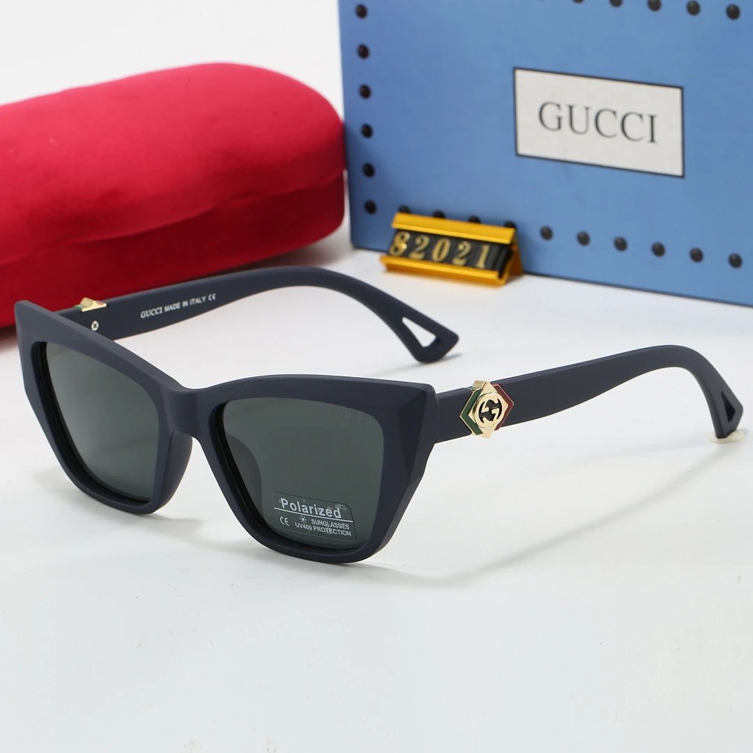 Gucci Tinted Lens Square Sunglasses, Polished Frame Style 21
