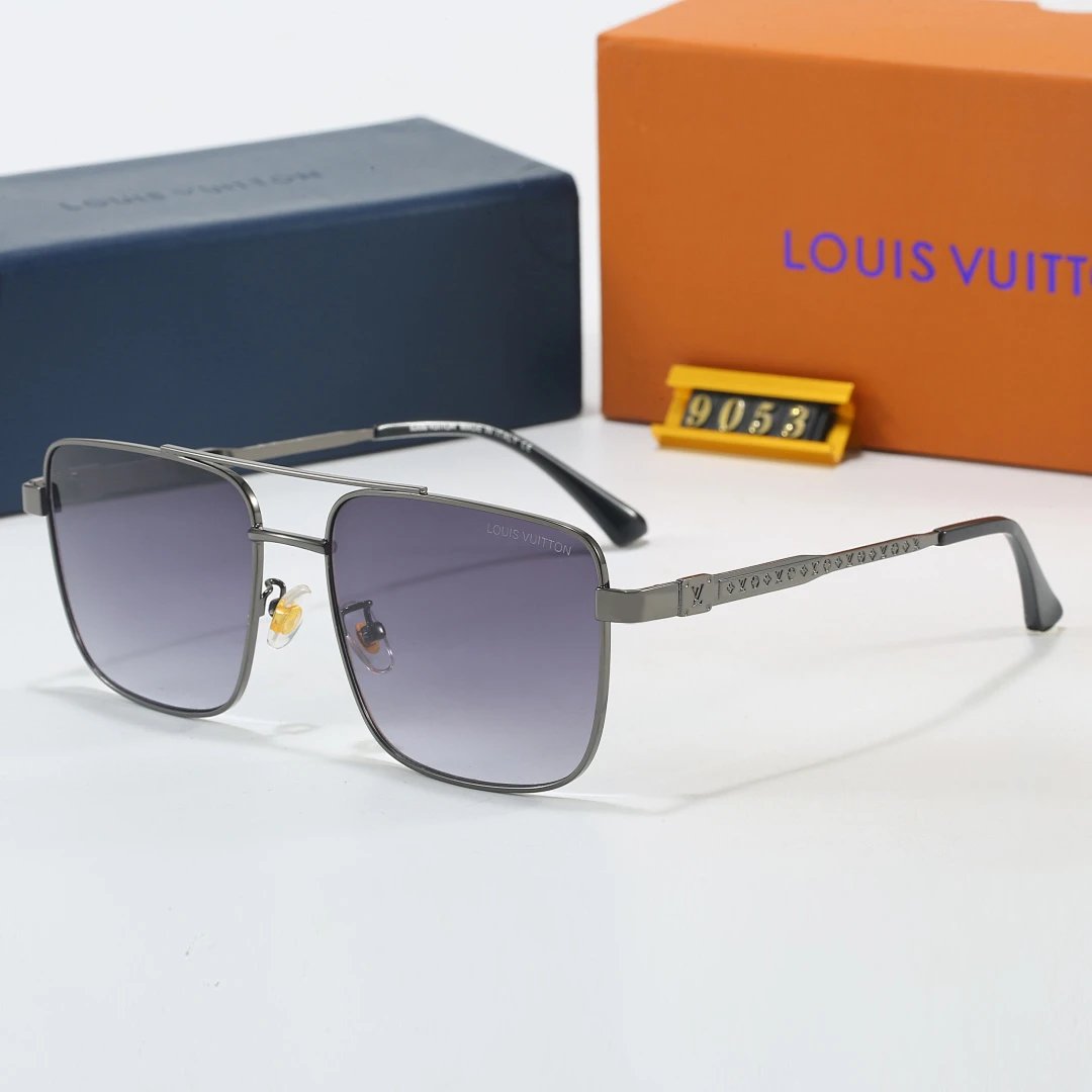 Louis Vuitton Brown Tinted Lens Square Sunglasses, Polished Frame Style 26