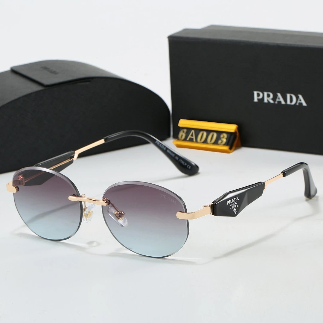 Prada Black Tinted Lens Square Sunglasses, Polished Frame Style 17