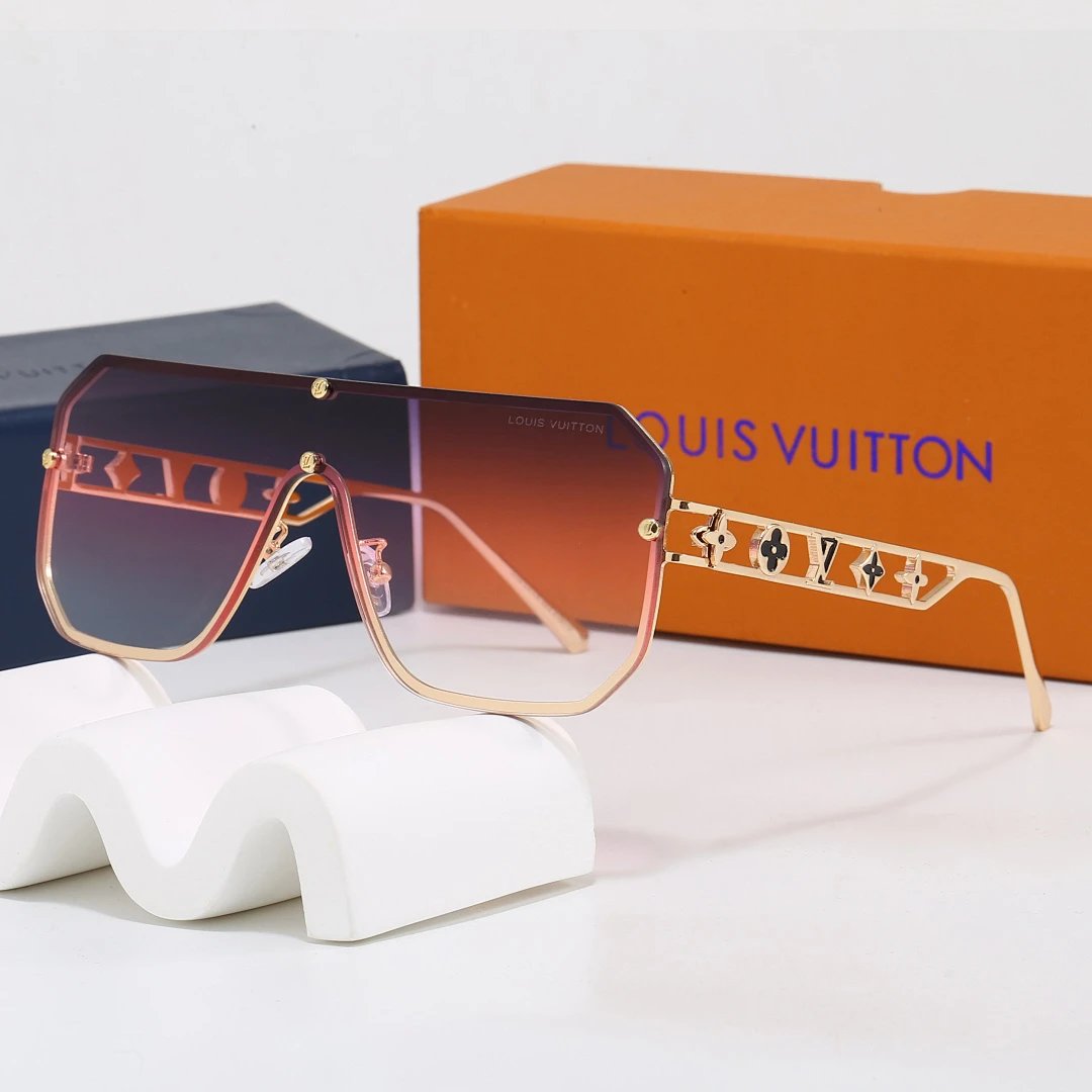 Louis Vuitton Brown Tinted Lens Square Sunglasses, Polished Frame Style 06