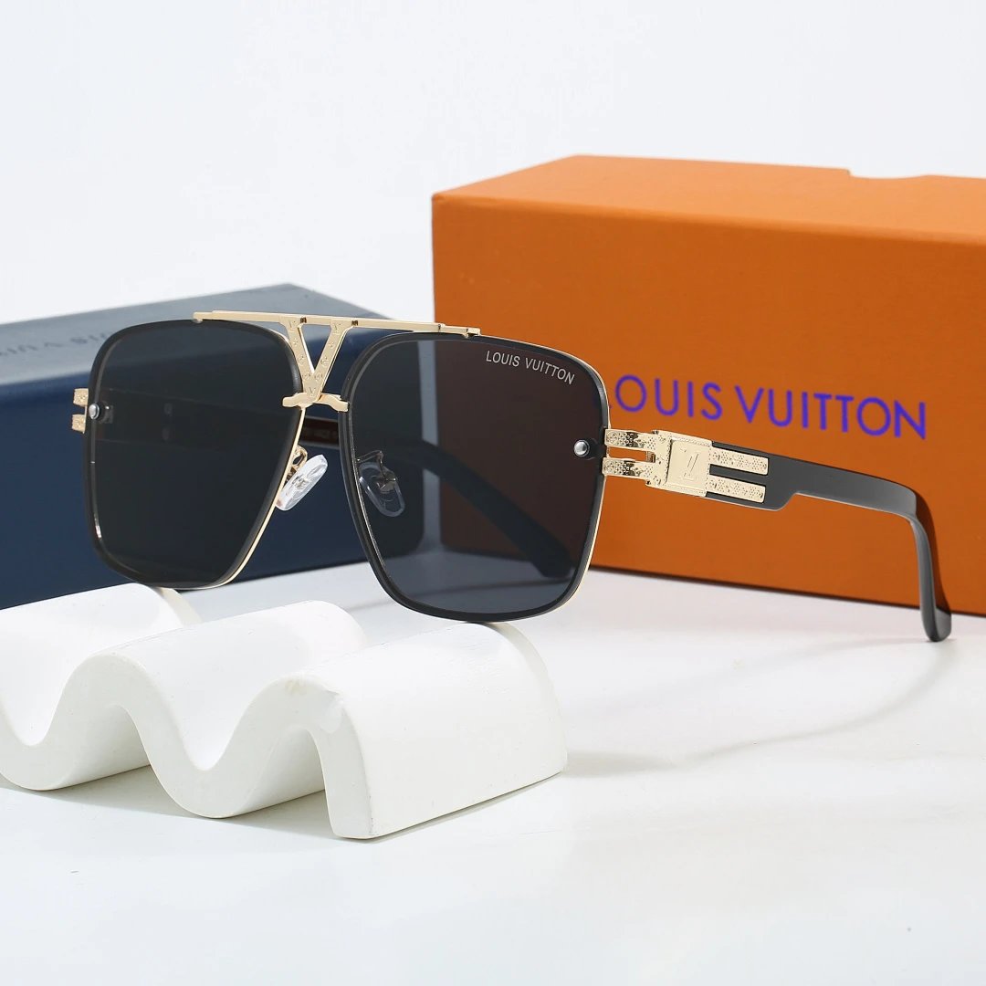 Louis Vuitton Tinted Lens Square Sunglasses, Polished Frame Style 27