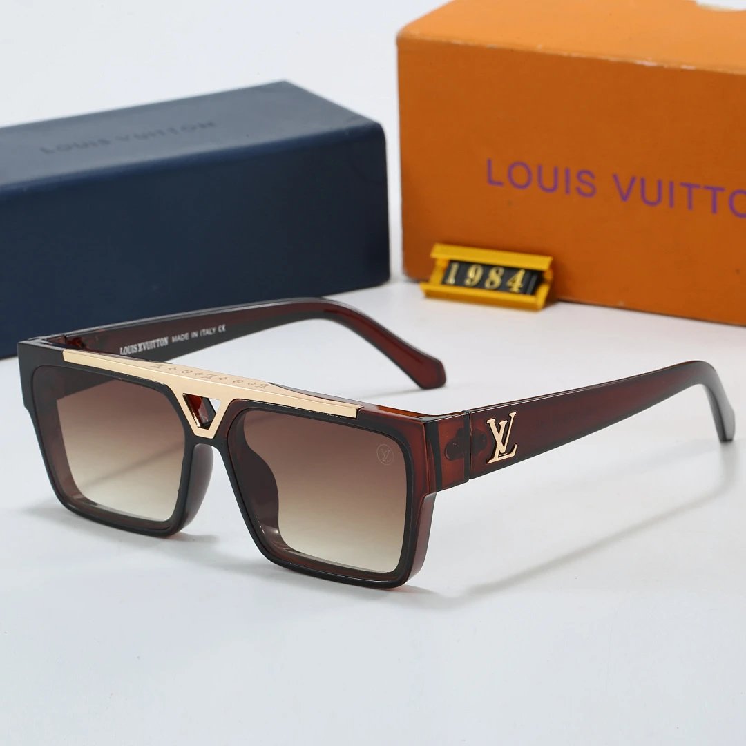 Louis Vuitton Tinted Lens Square Sunglasses, Polished Frame Style 20