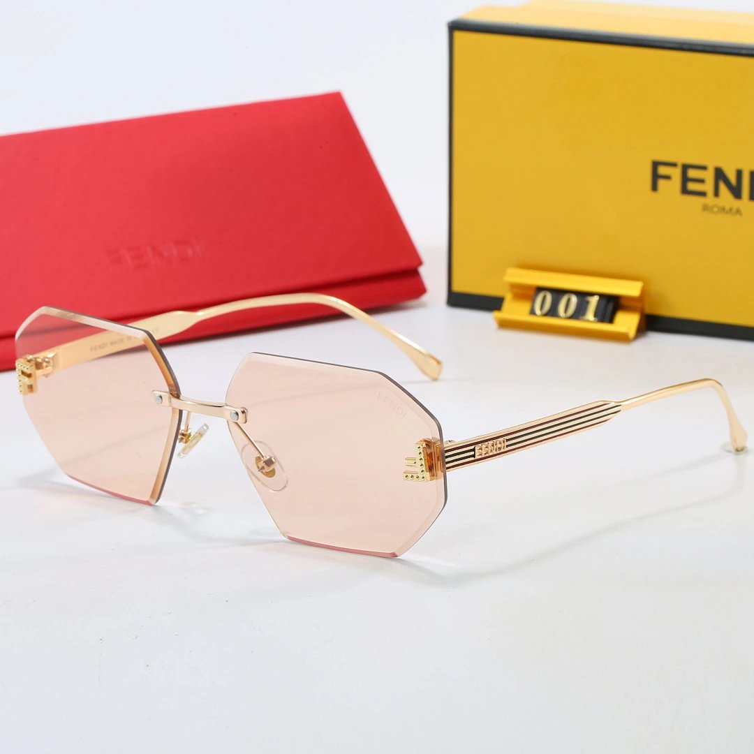 Fendi Brown Tinted Lens Designer Sunglasses, Polished Frame Style 01
