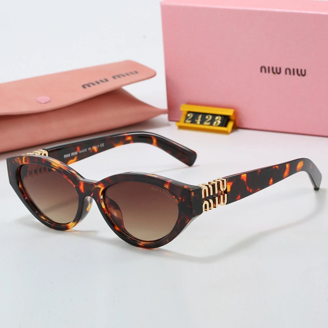 Miu Miu Brown Tinted Lens Square Sunglasses, Polished Frame Style 20