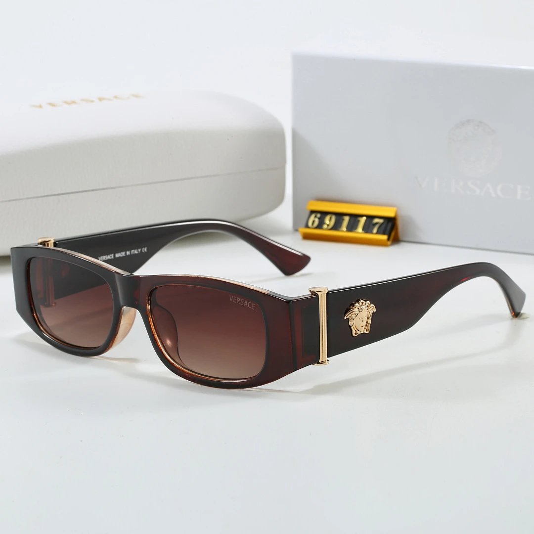 Versace Tinted Lens Square Sunglasses, Polished Frame Style 14