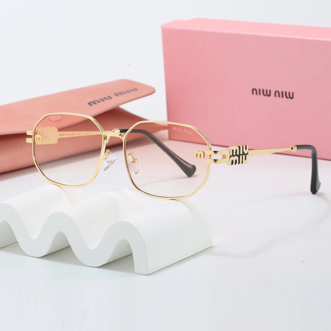 Miu Miu Brown Tinted Lens Square Sunglasses, Polished Frame Style 12