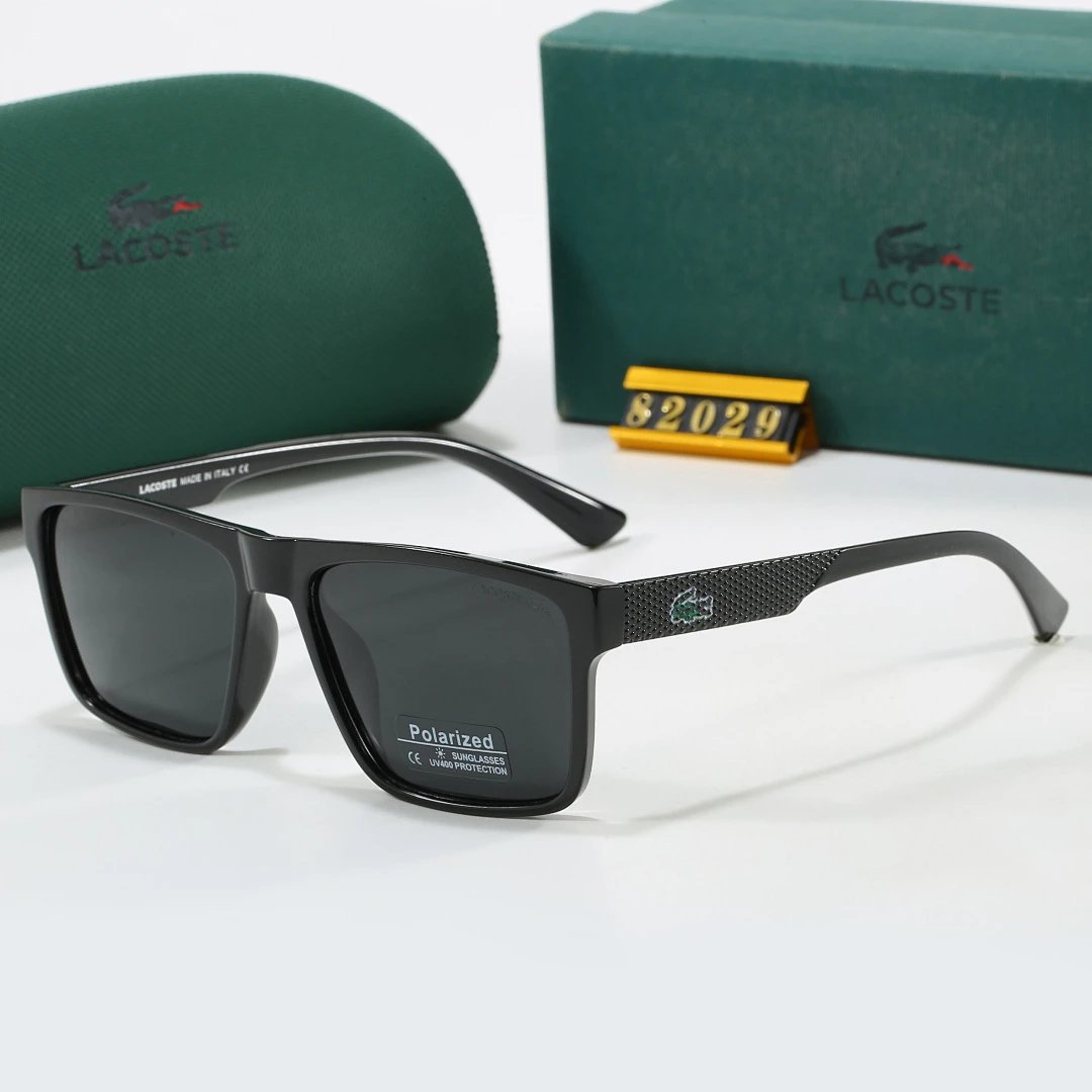 Lacoste Green Tinted Lens Square Sunglasses, Polished Frame Style 07