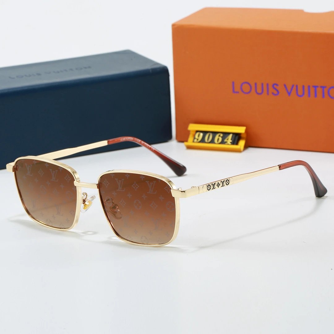 Louis Vuitton Brown Tinted Lens Square Sunglasses, Polished Frame Style 28