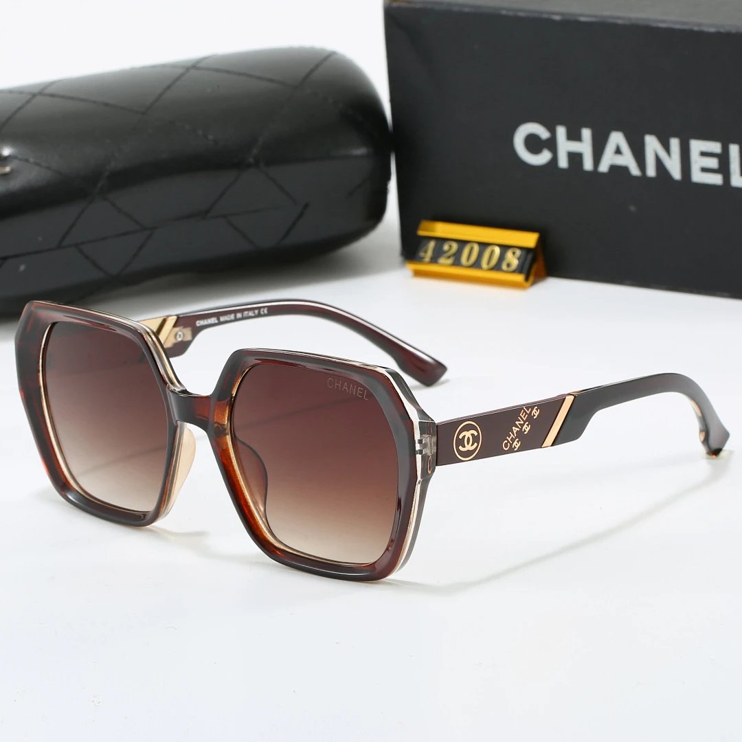 Chanel Black Tinted Lens Square Sunglasses, Polished Frame Style 18