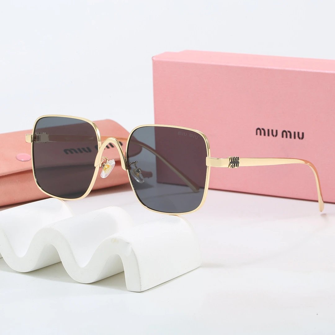 Miu Miu Gray Tinted Lens Square Sunglasses, Polished Frame Style 15