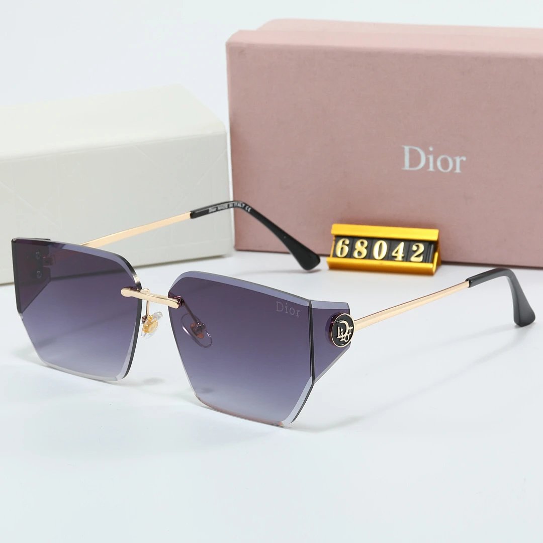 Dior Gray Tinted Lens Square Sunglasses, Polished Frame Style 27