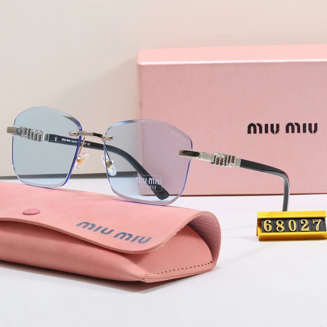 Miu Miu Brown Tinted Lens Square Sunglasses, Polished Frame Style 07