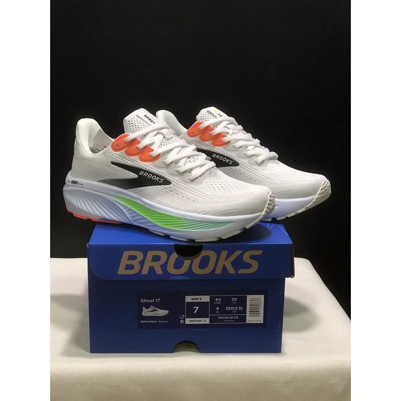 Brooks Ghost 17 Running Shoes Grey White - Style 7