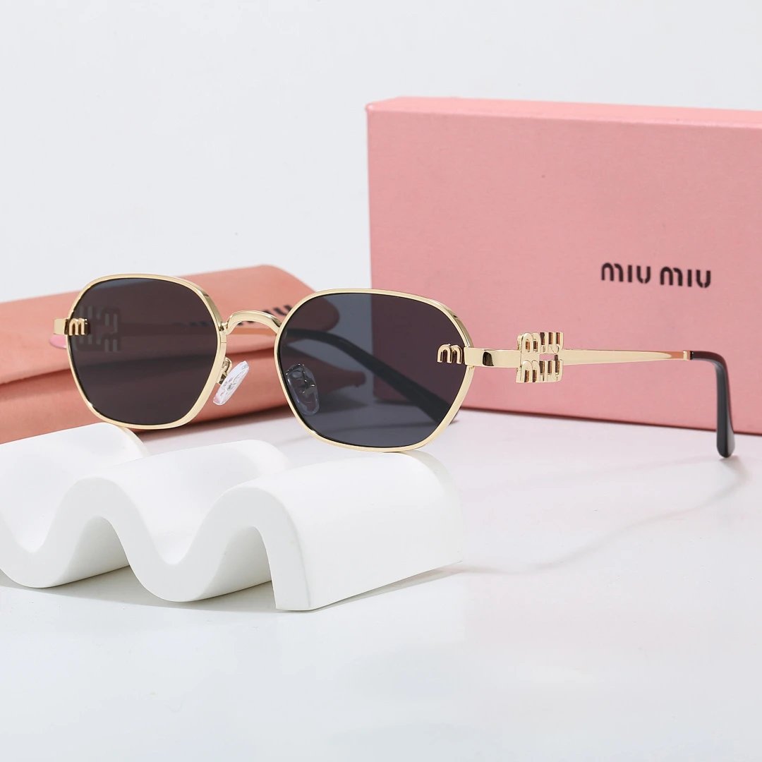 Miu Miu Black Tinted Lens Square Sunglasses, Polished Frame Style 25