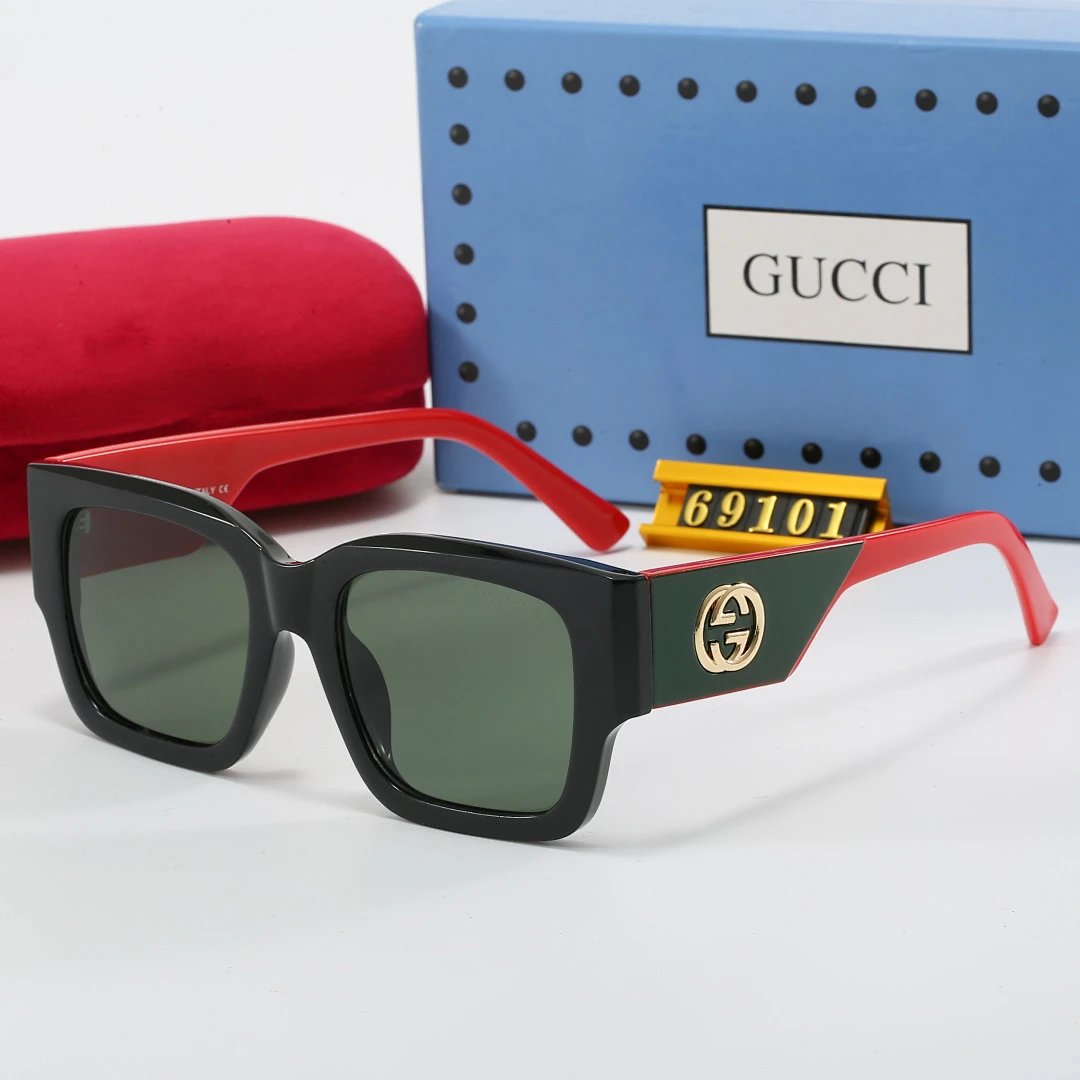 Gucci Gray Tinted Lens Square Sunglasses, Polished Frame Style 07