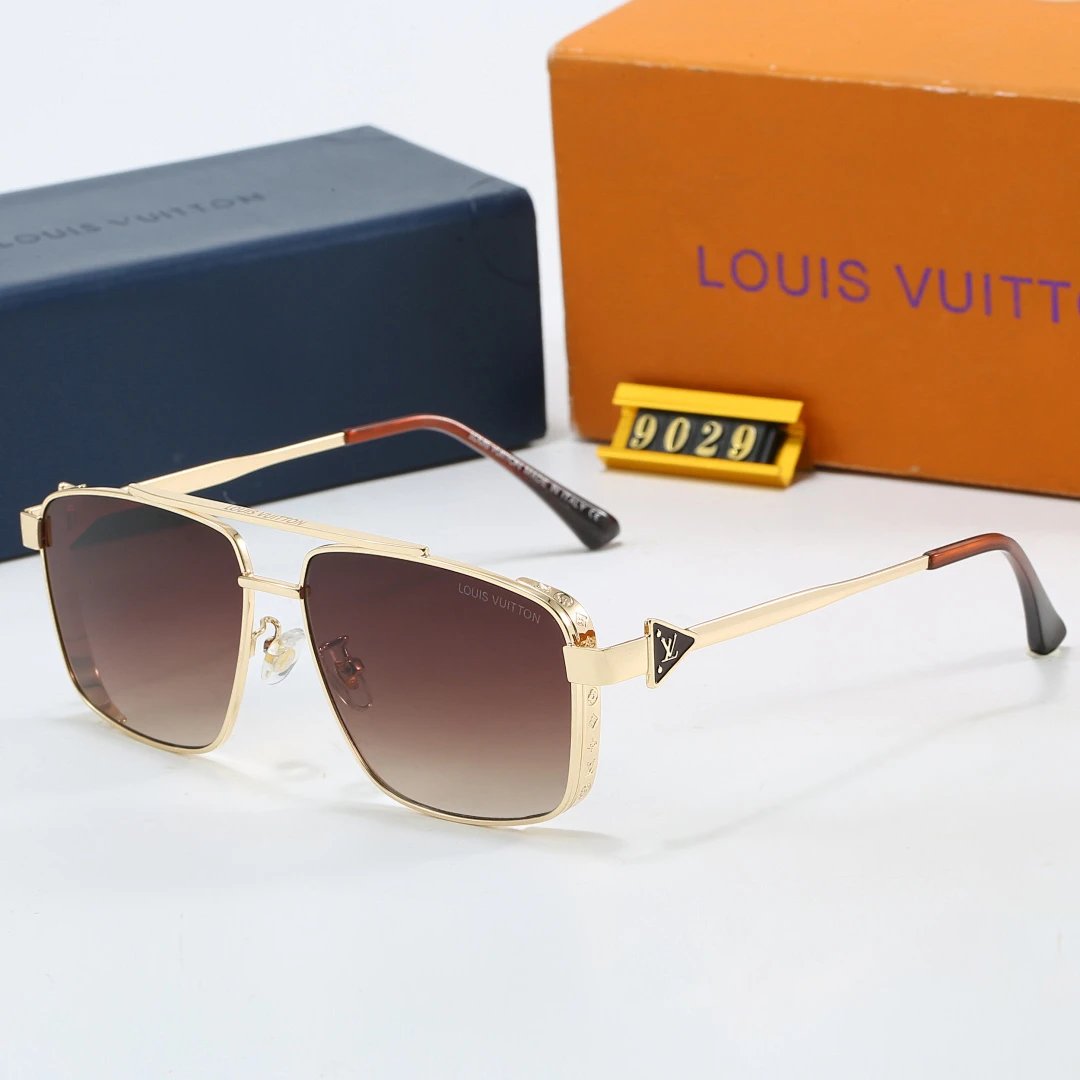 Louis Vuitton Brown Tinted Lens Square Sunglasses, Polished Frame Style 29