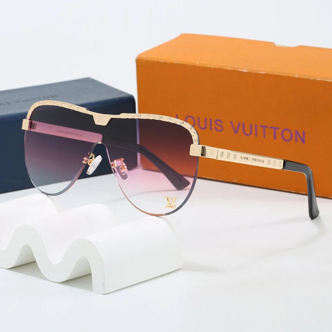 Louis Vuitton Brown Tinted Lens Square Sunglasses, Polished Frame Style 16