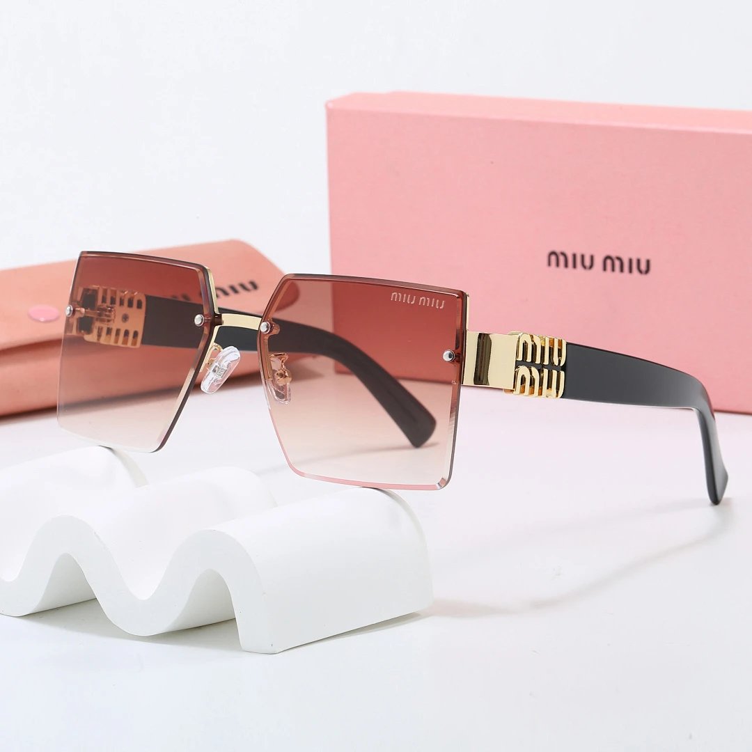 Miu Miu Brown Tinted Lens Square Sunglasses, Polished Frame Style 09