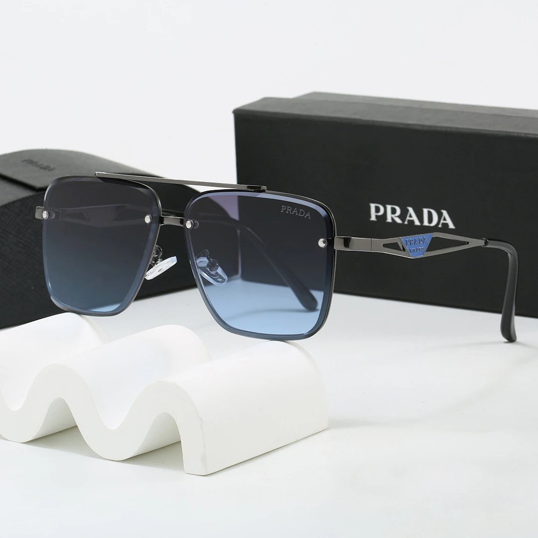 Prada Black Tinted Lens Square Sunglasses, Polished Frame Style 29