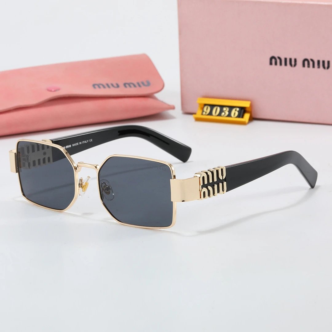 Miu Miu Gray Tinted Lens Square Sunglasses, Polished Frame Style 13