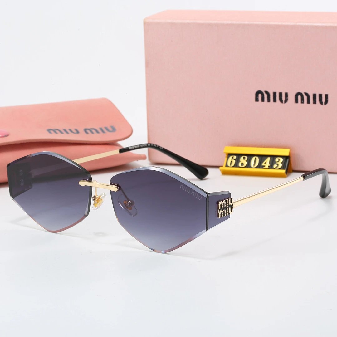 Miu Miu Gray Tinted Lens Square Sunglasses, Polished Frame Style 28