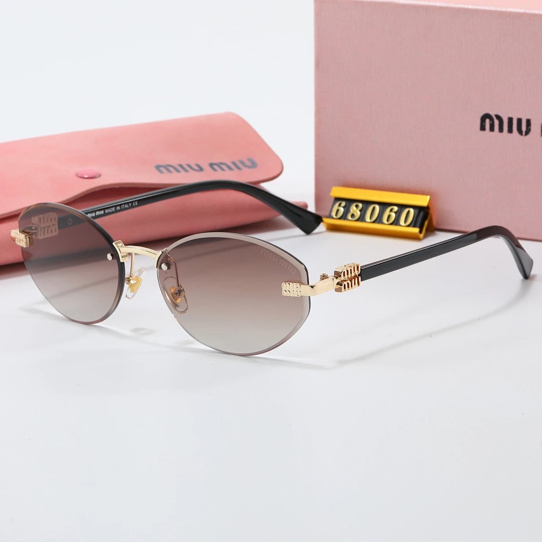 Miu Miu Brown Tinted Lens Square Sunglasses, Polished Frame Style 32