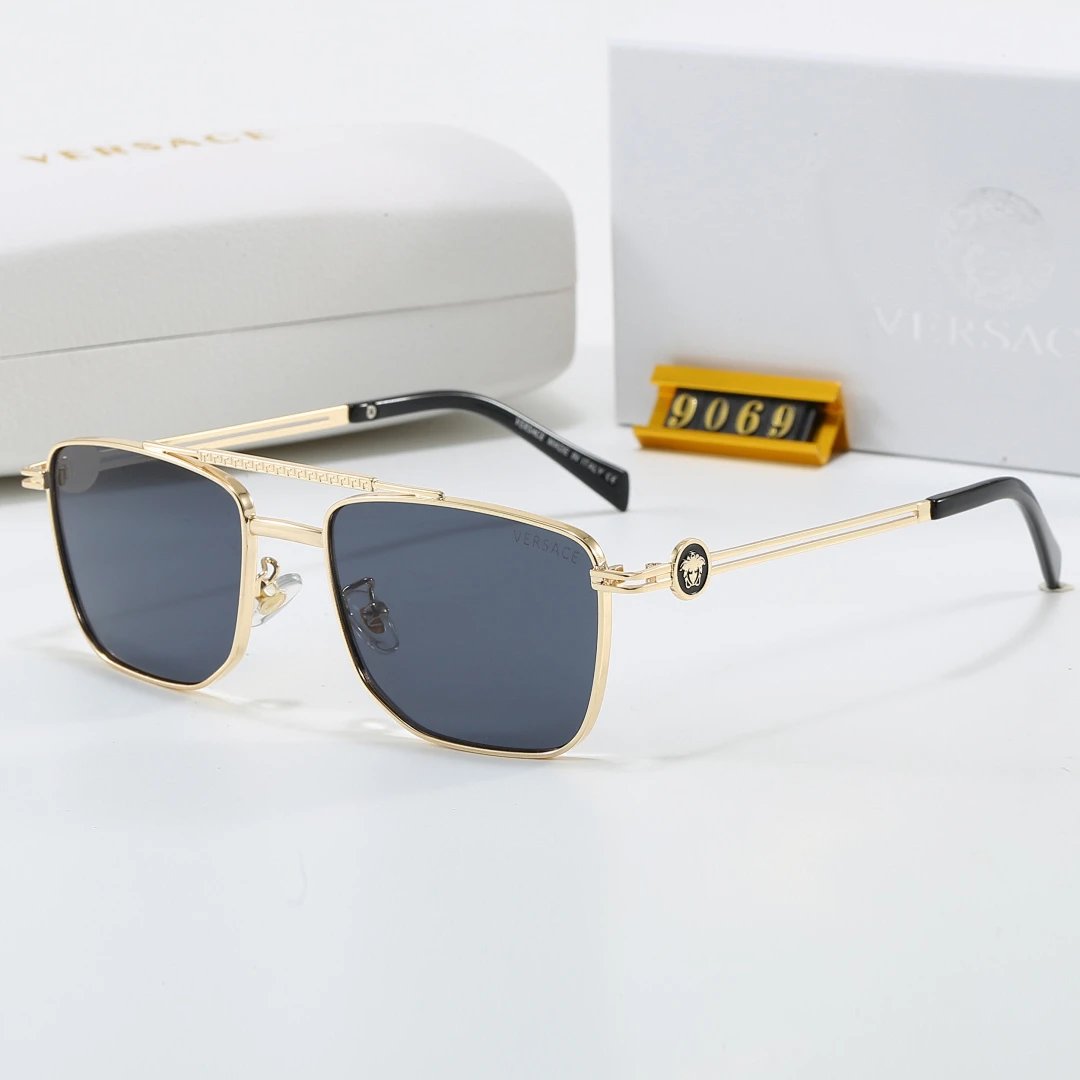 Versace Gray Tinted Lens Square Sunglasses, Polished Frame Style 14