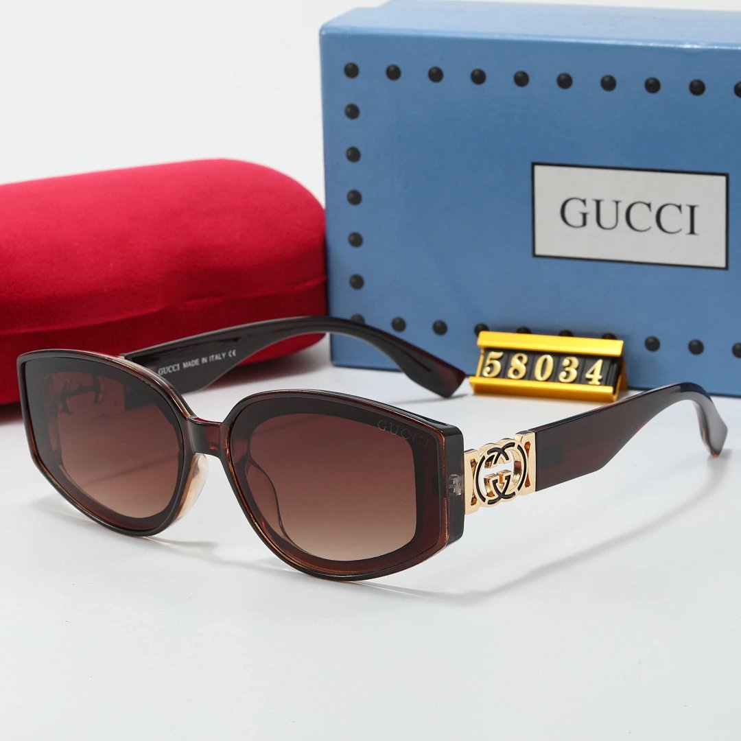 Gucci Tinted Lens Square Sunglasses, Polished Frame Style 36