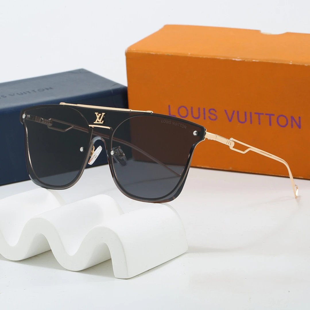 Louis Vuitton Brown Tinted Lens Square Sunglasses, Polished Frame Style 29