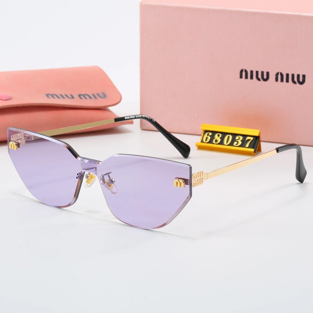 Miu Miu Brown Tinted Lens Square Sunglasses, Polished Frame Style 07