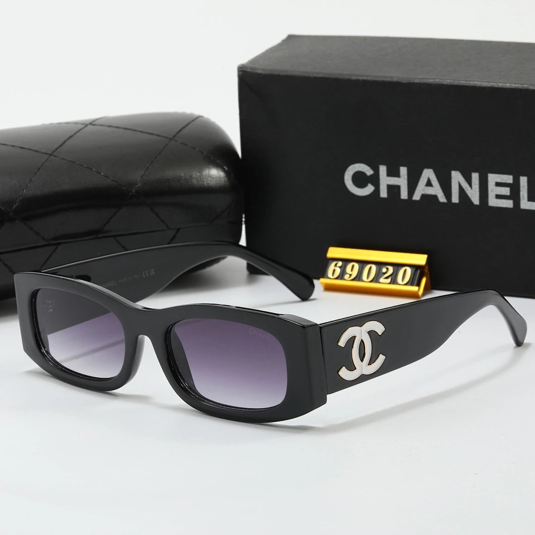 Chanel Black Tinted Lens Square Sunglasses, Polished Frame Style 08