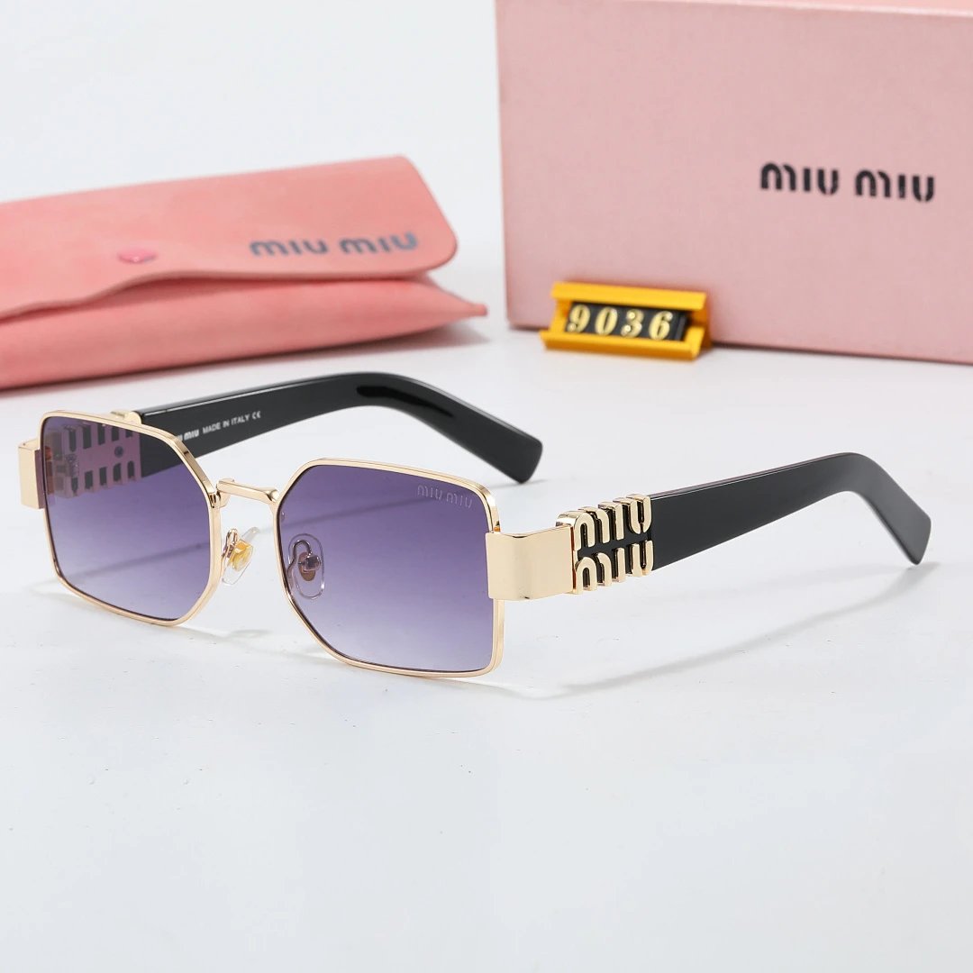 Miu Miu Tinted Lens Square Sunglasses, Polished Frame Style 10