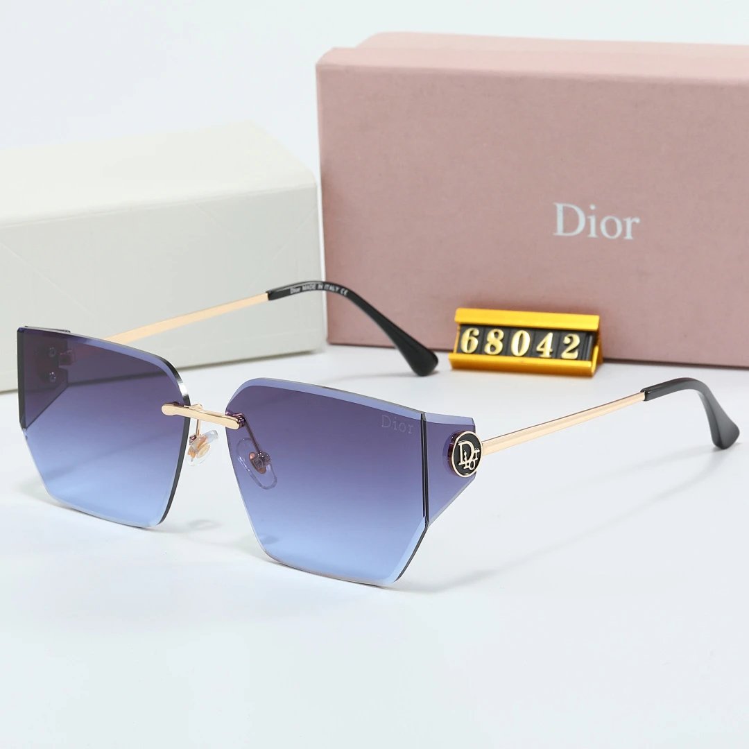 Dior Gray Tinted Lens Square Sunglasses, Polished Frame Style 28