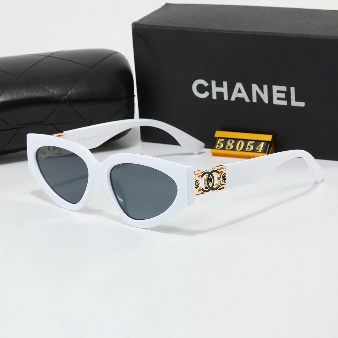 Chanel Black Tinted Lens Square Sunglasses, Polished Frame Style 07