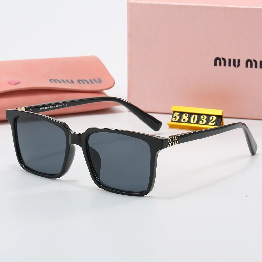 Miu Miu Black Tinted Lens Square Sunglasses, Polished Frame Style 27
