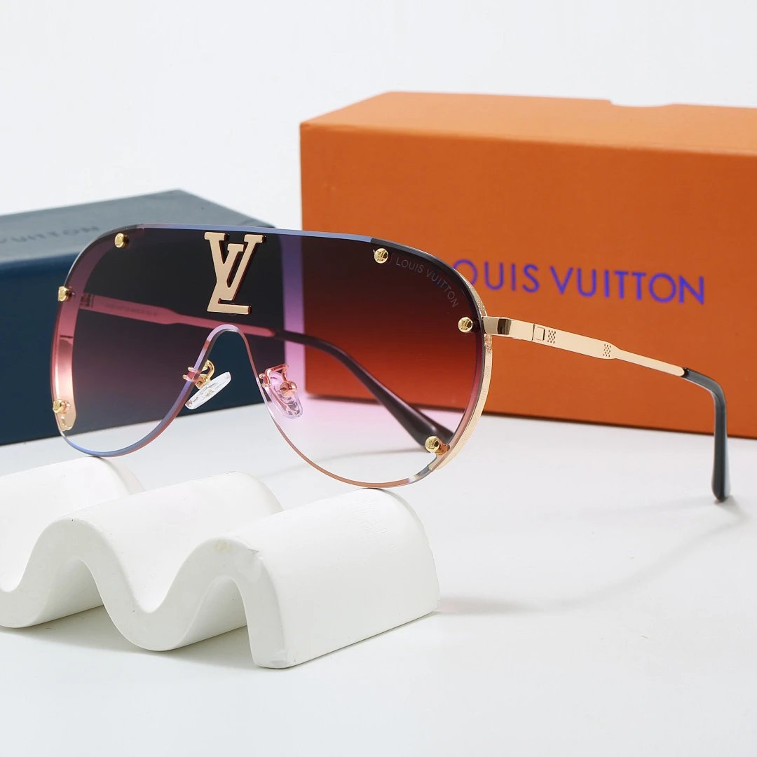 Louis Vuitton Brown Tinted Lens Square Sunglasses, Polished Frame Style 34